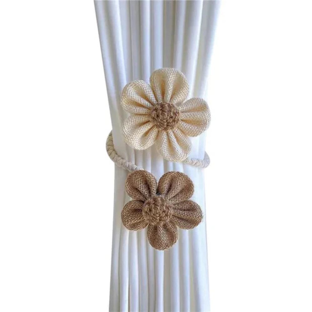 Raffhalter aus Hanf mit Blumenmuster | 2er-Set