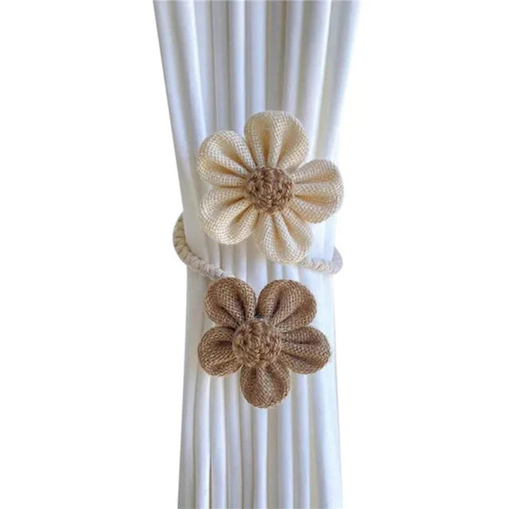Raffhalter aus Hanf mit Blumenmuster | 2er-Set