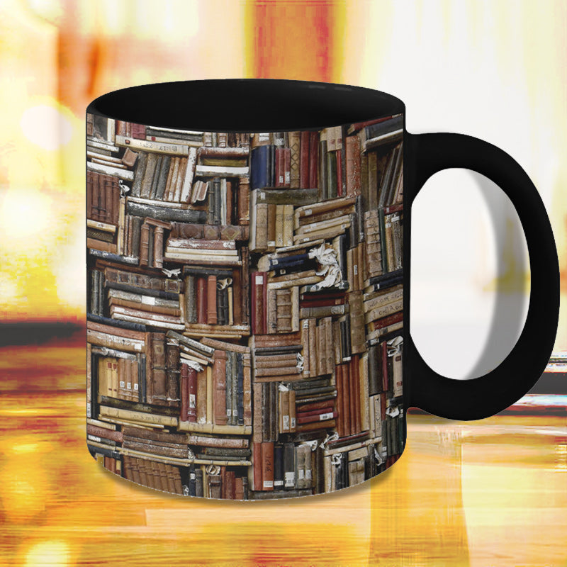 Bücherregal Keramiktasse - Geschenk für Katzenbuchliebhaber | Karnz