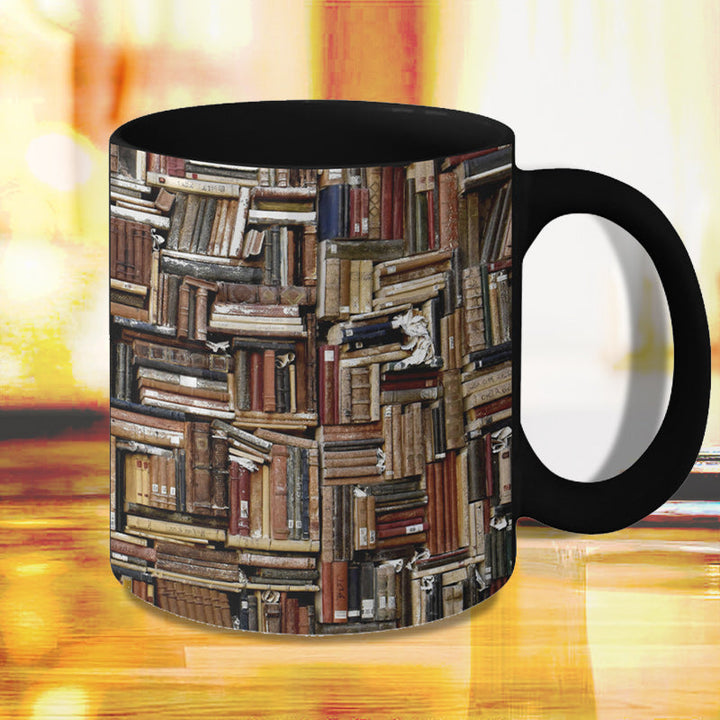 Bücherregal Keramiktasse - Geschenk für Katzenbuchliebhaber | Karnz