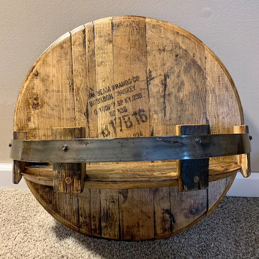 Sandsberg | Whiskeyfass Wandregal | Rustikales Massivholz-Design | Rund
