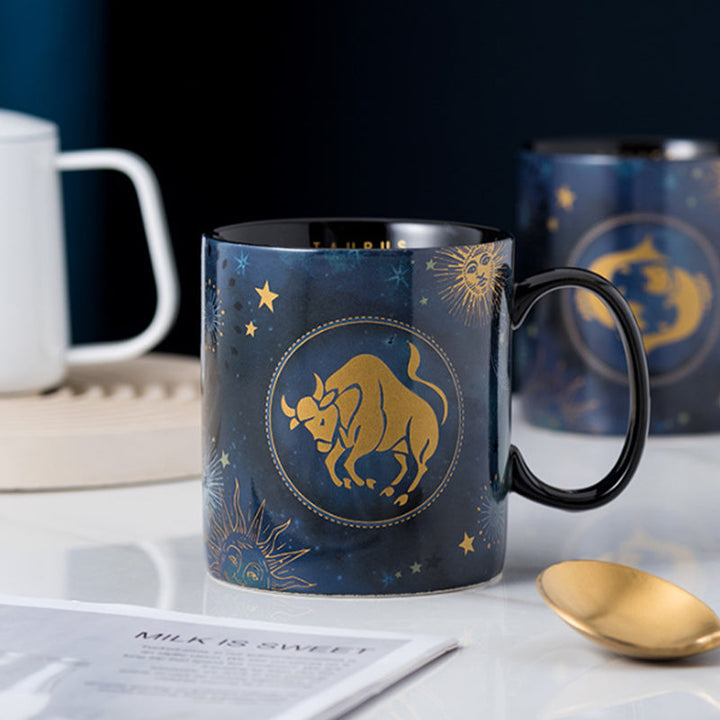 12 Konstellationen Tasse Kobalt Blau Keramik Kaffeetasse | Karnz