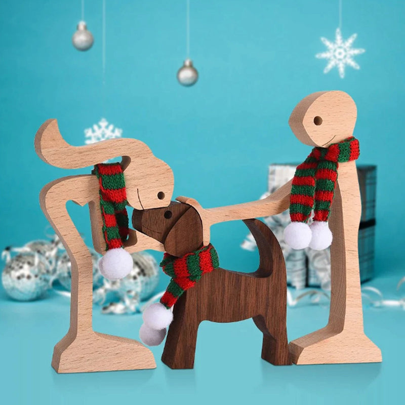 Geschenk Für Tierliebhaber - Holzskulptur Tischornamente - Die Liebe Zwischen Dir Und Deinem Fellfreund | Karnz