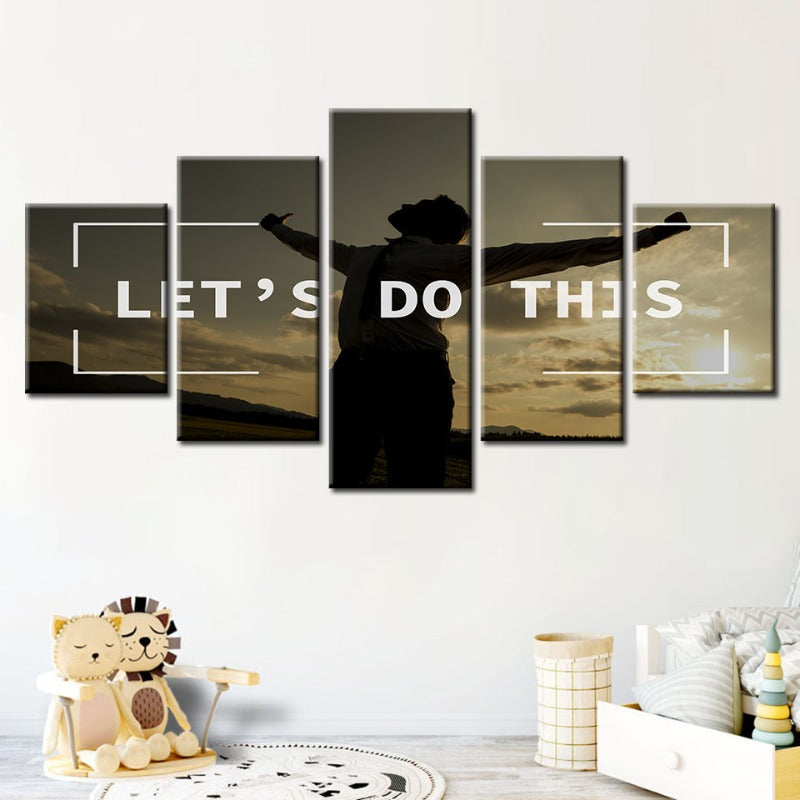 5 Stück Lass uns das machen - Leinwand Wandkunst Gemälde