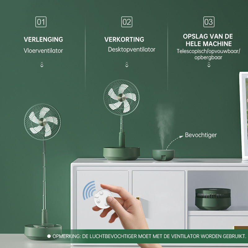 Portae Rechargeae Teleskope-Ventilator mit geräuscharmem Design und einstellbarer Höhe