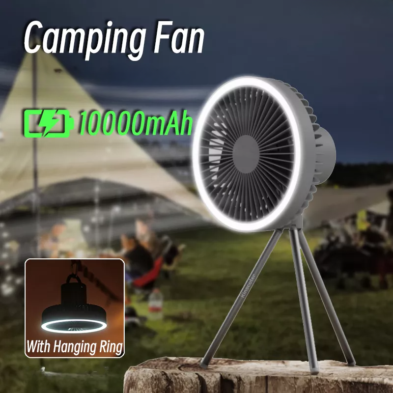 Tragbarer wiederaufladbarer Ventilator mit LED und integriertem Powerbank | Karnz