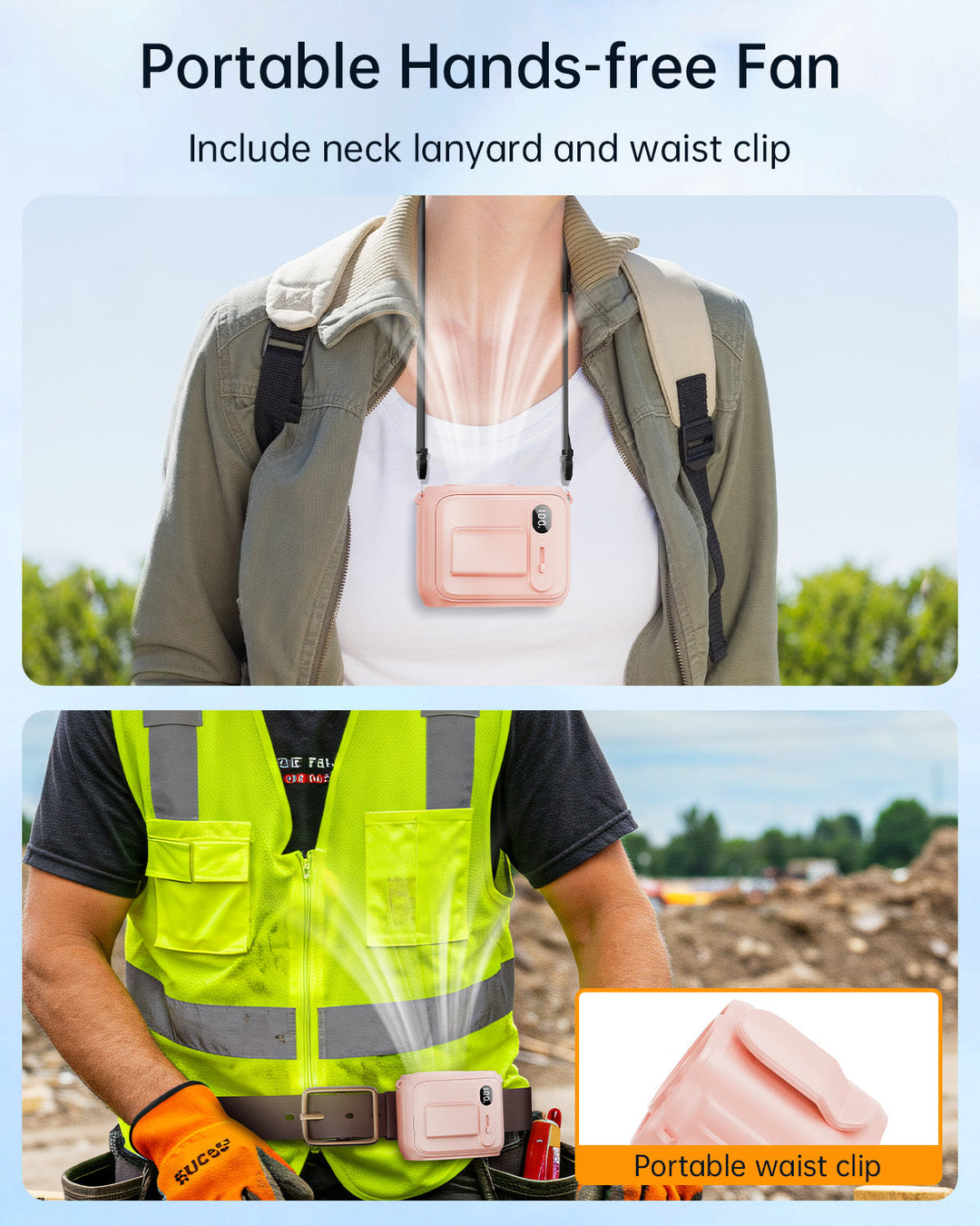 Taillenventilator Hände-frei persönlicher Nackenventilator für Outdoor-Camping | Karnz