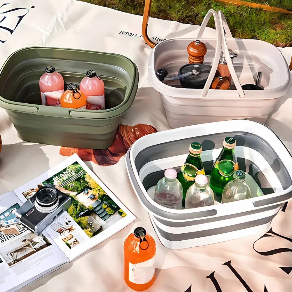 Faltbarer Ultra Flex Mehrzweckkorb – Für Camping, BBQ und Haushaltsgebrauch | Karnz