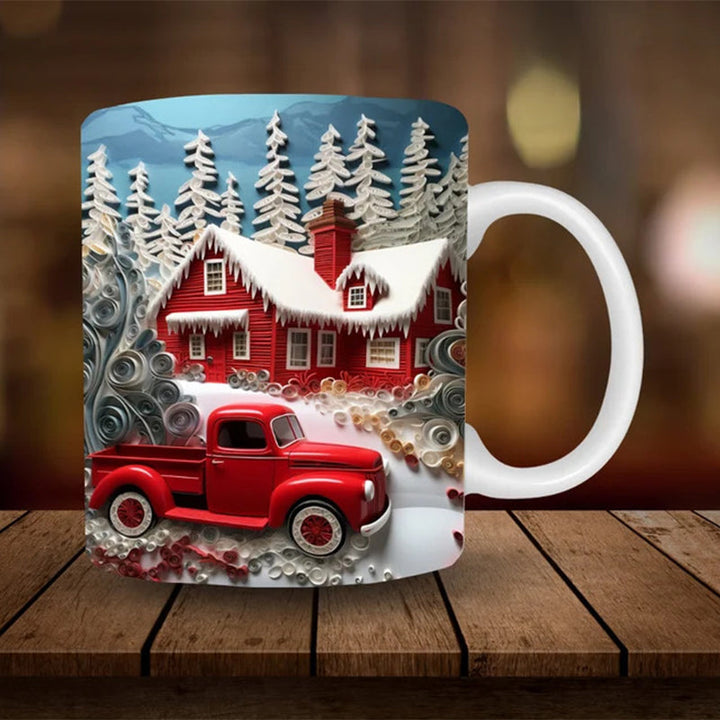 3D Schneemann Keramiktasse - Lustiges Weihnachtsgeschenk | Karnz