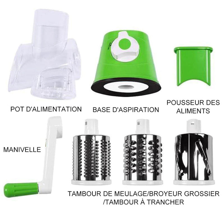 3-in-1 Rotary-Käse-Reibe Gemüseschneider | Karnz