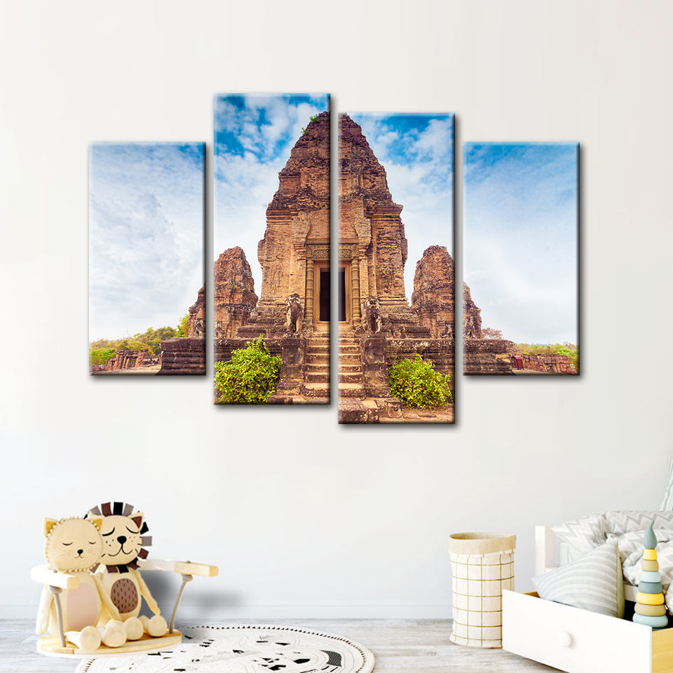 Ancient Temple 4 Stück - Leinwand Wandkunst Gemälde