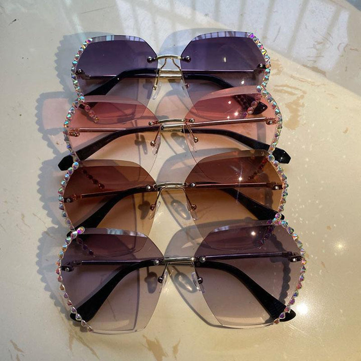 Randlose Sonnenbrille mit Kristall | Karnz