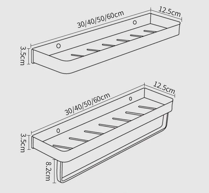 ALUMAX – Schwarzes Aluminium-Eckregal ohne Bohren Karnz