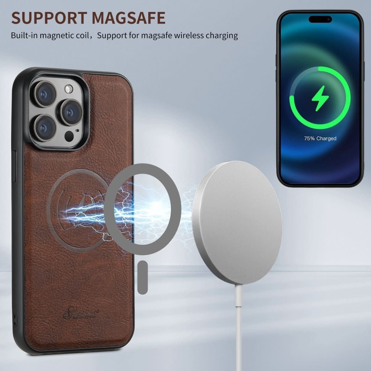 MagVibe Hülle – Premium-Lederhülle mit Kartenhalter und Magnetständer