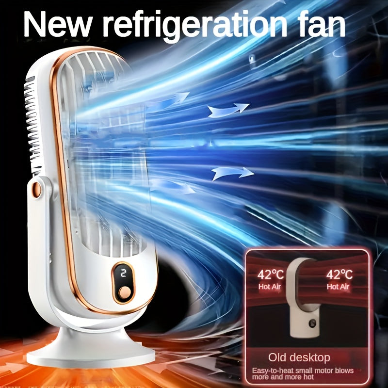 Tragbarer Klimaanlagenventilator - Große Batterie, Dualmotor, 5-Geschwindigkeits-Luftkühler mit 720° Rundum-Luftbläser - Ideal für Büro, Camping, Outdoor-Wohnmobil, USB-Ventilator - Großes Geschenk für Erntedankfest, Halloween, Weihnachten | Karnz