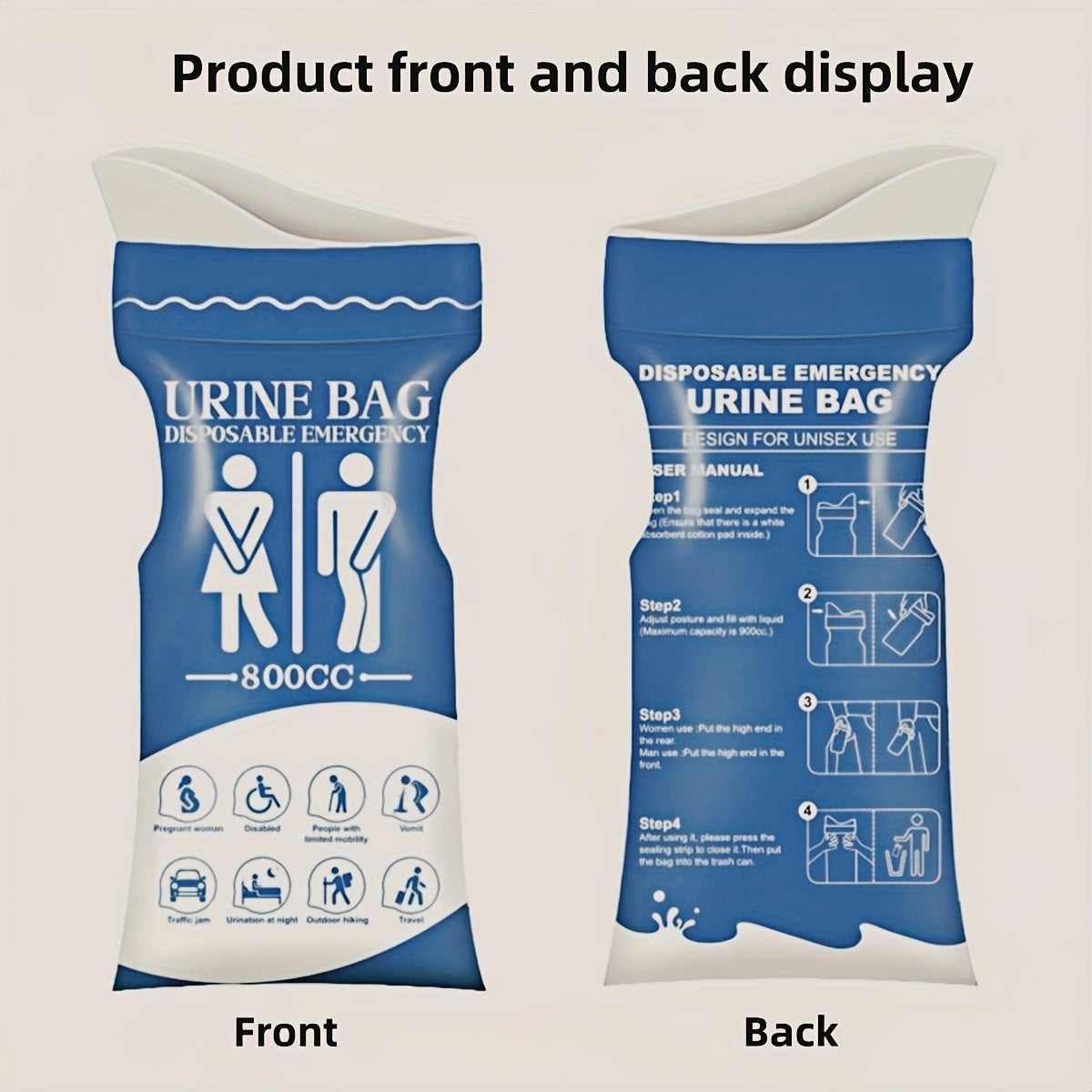 Einweg Urinbeutel 800 ml für Auto & Reisen | Karnz