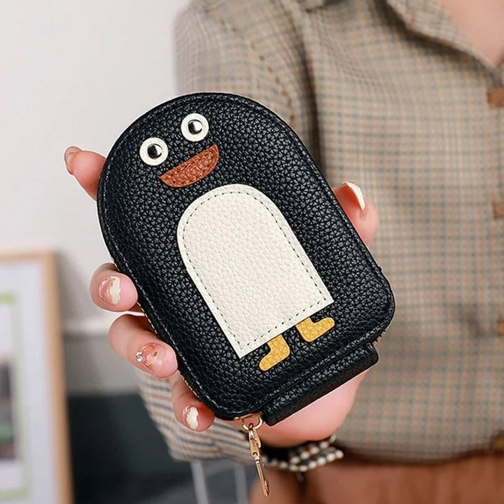 Karnz | Süße Pinguine PU Kreditkarten-Münzgeldbörse