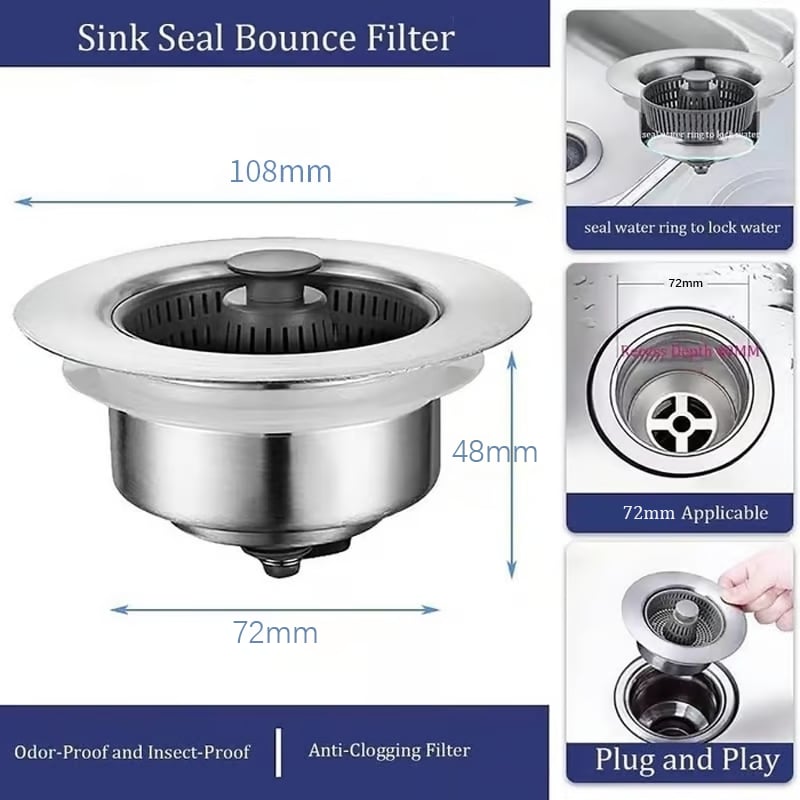 Karnz | Neu verbesserter Waschbecken Bounce Core Abfluss-Sieb