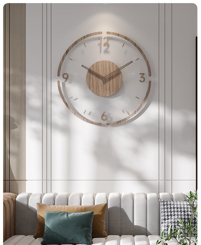 Nordic Silent Wanddekoration Uhr Aus Echtem Holz, 35 cm | Lautlos und Stylisch | Karnz