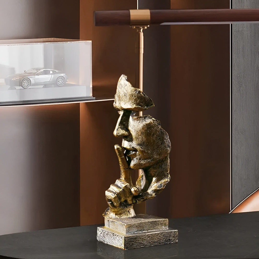 Abstrakter Denker Skulptur – Moderne Deco Figur aus Harz | Perfekt für Wohnzimmer & Büro | Karnz