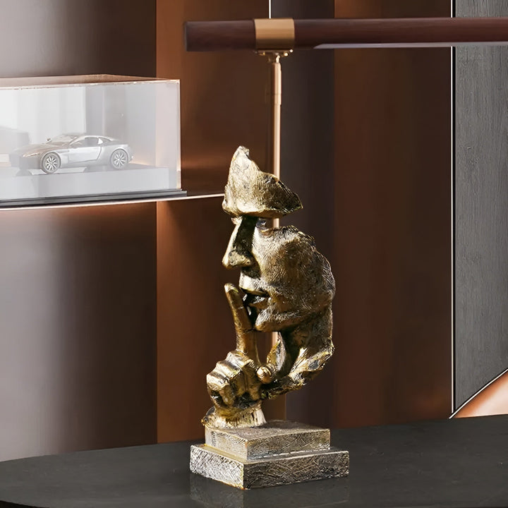 Abstrakter Denker Skulptur – Moderne Deco Figur aus Harz | Perfekt für Wohnzimmer & Büro | Karnz