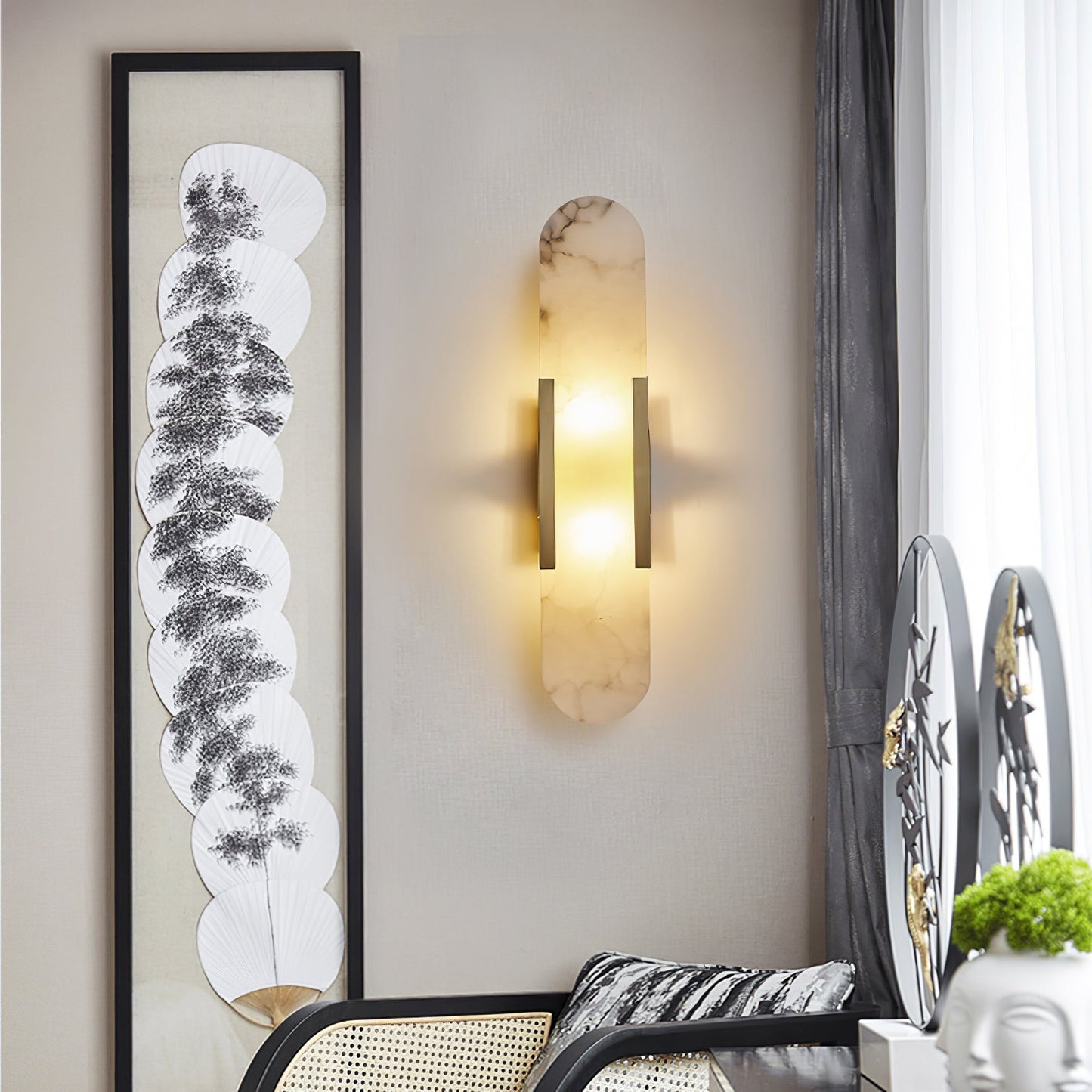 Moderne Marmor Nachttisch Wandleuchte - Elegante Wandarmatur | Karnz