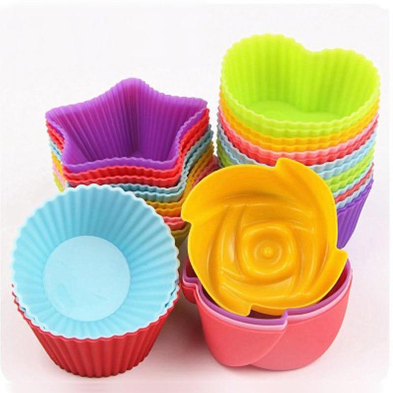 6pcs Muffin Kuchen Wiederverwendbare Silikon Backform | Karnz