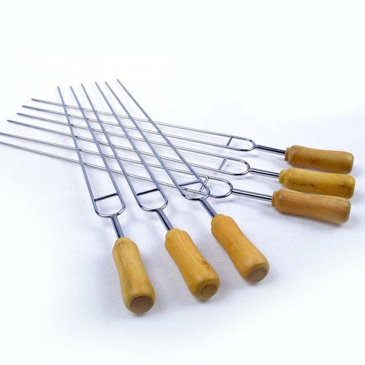 6 Stück U-förmige Holzgriff BBQ Spieße | Karnz