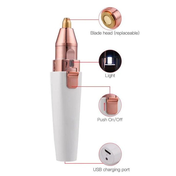 2 in 1 Gesichts-Haartrimmer mit Licht Karnz
