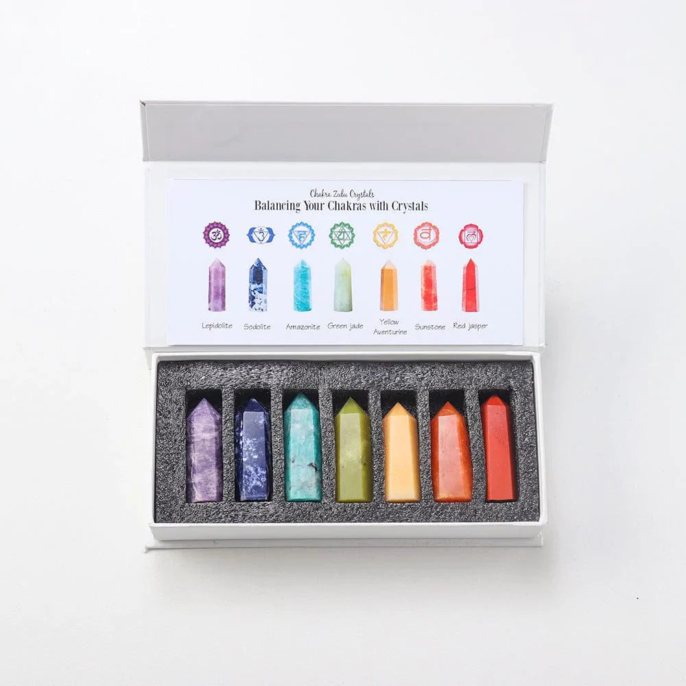 7 Chakra Steine Set Geschenk | Karnz
