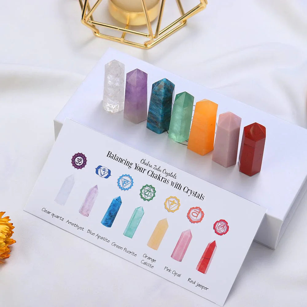 7 Chakra Steine Set Geschenk | Karnz