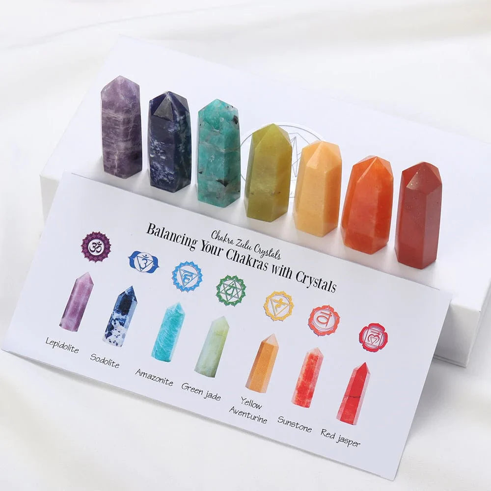 7 Chakra Steine Set Geschenk | Karnz