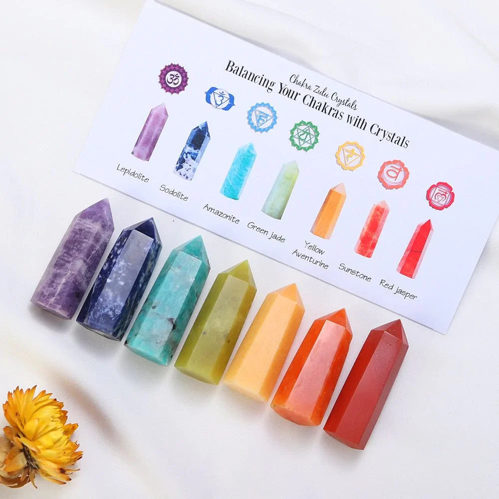 7 Chakra Steine Set Geschenk | Karnz