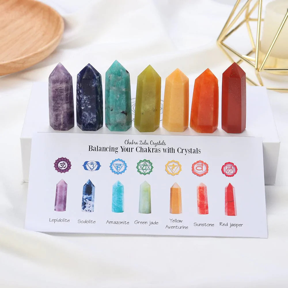 7 Chakra Steine Set Geschenk | Karnz