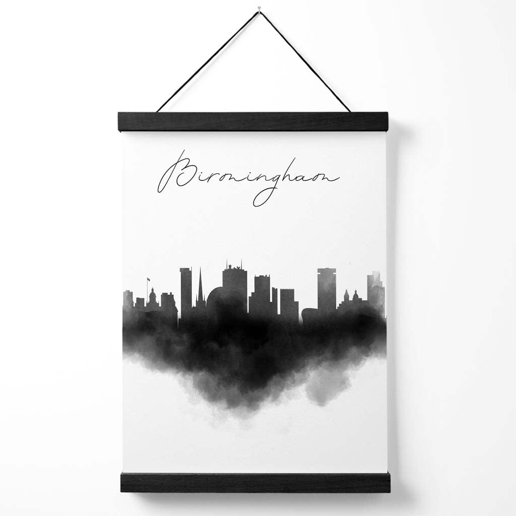 Birmingham Aquarell-Skyline-Stadtposter mit Aufhänger