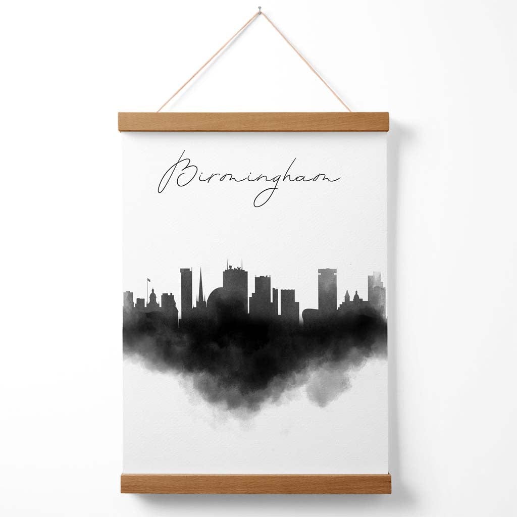 Birmingham Aquarell-Skyline-Stadtposter mit Aufhänger