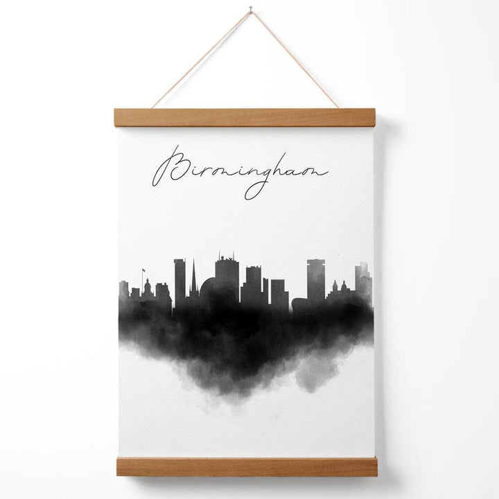 Birmingham Aquarell-Skyline-Stadtposter mit Aufhänger