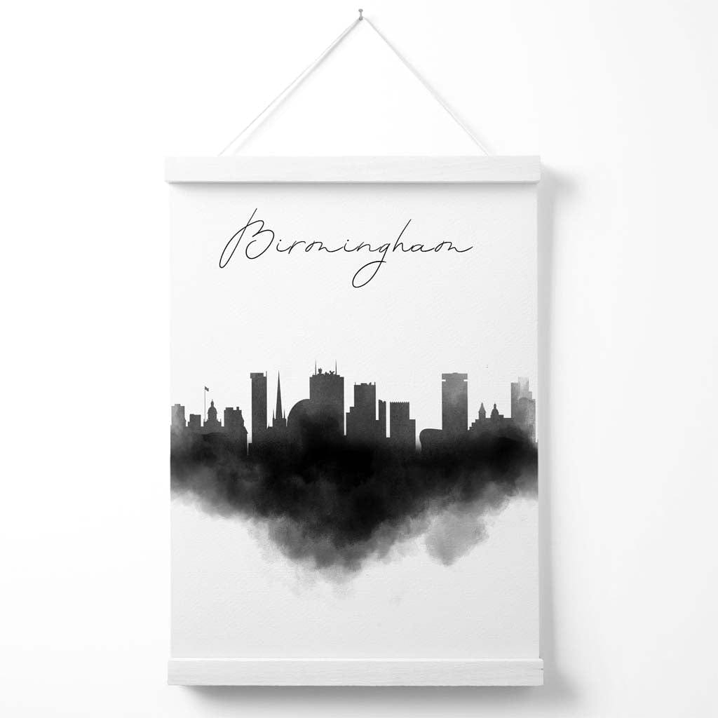 Birmingham Aquarell-Skyline-Stadtposter mit Aufhänger