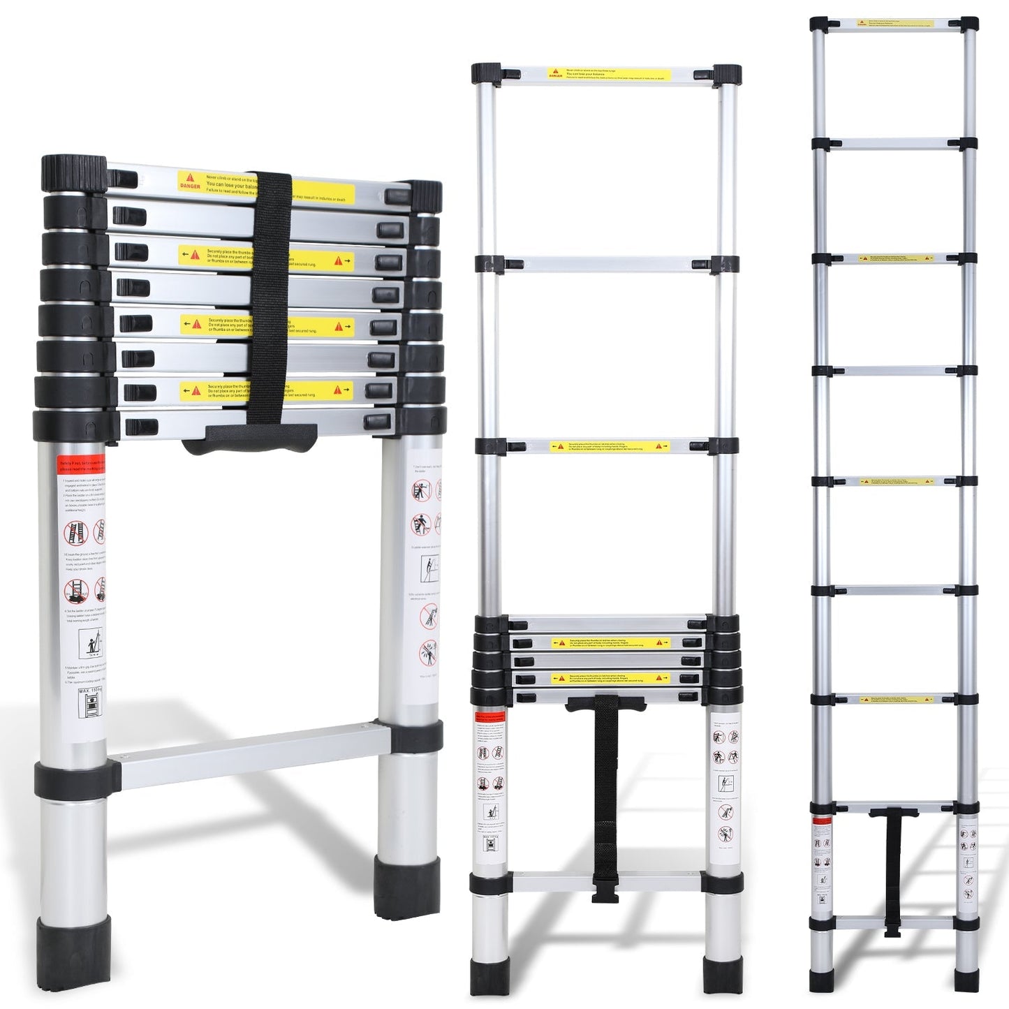 Teleskopleiter Aluminium Belastbarkeit bis zu 150kg 2.6m-5m | Karnz