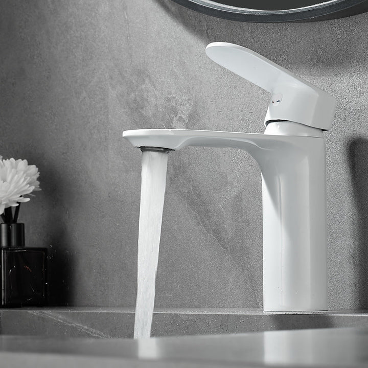 Badezimmer Waschbecken Wasserhahn Hebelgriff Messing Monochrom Badezimmer Wasserhahn