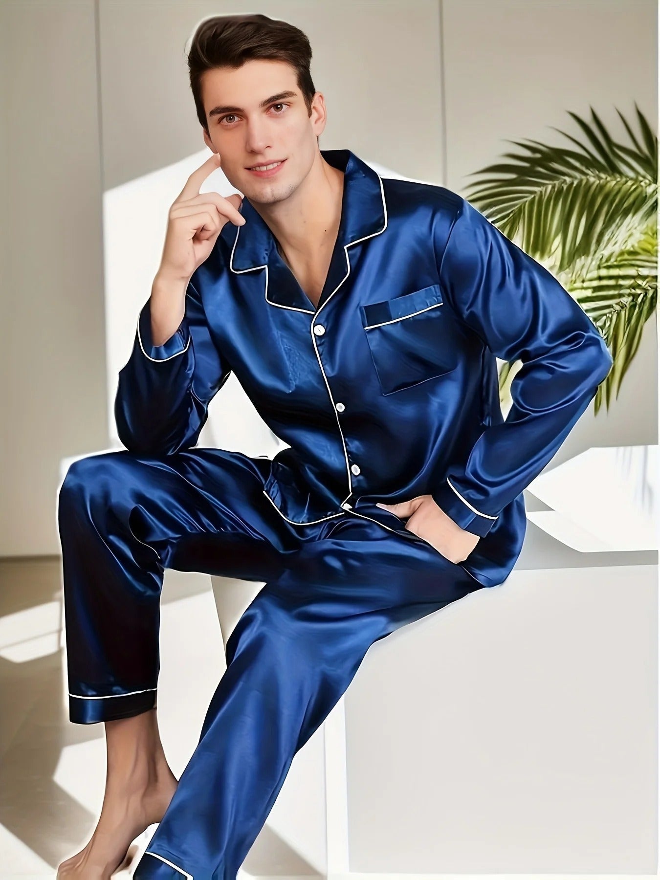 Sandsberg | Nachtprestige Luxus Herren Pyjama | Elegante Nachtwäsche | Bequem & Atmungsaktiv | Für erholsamen Schlaf
