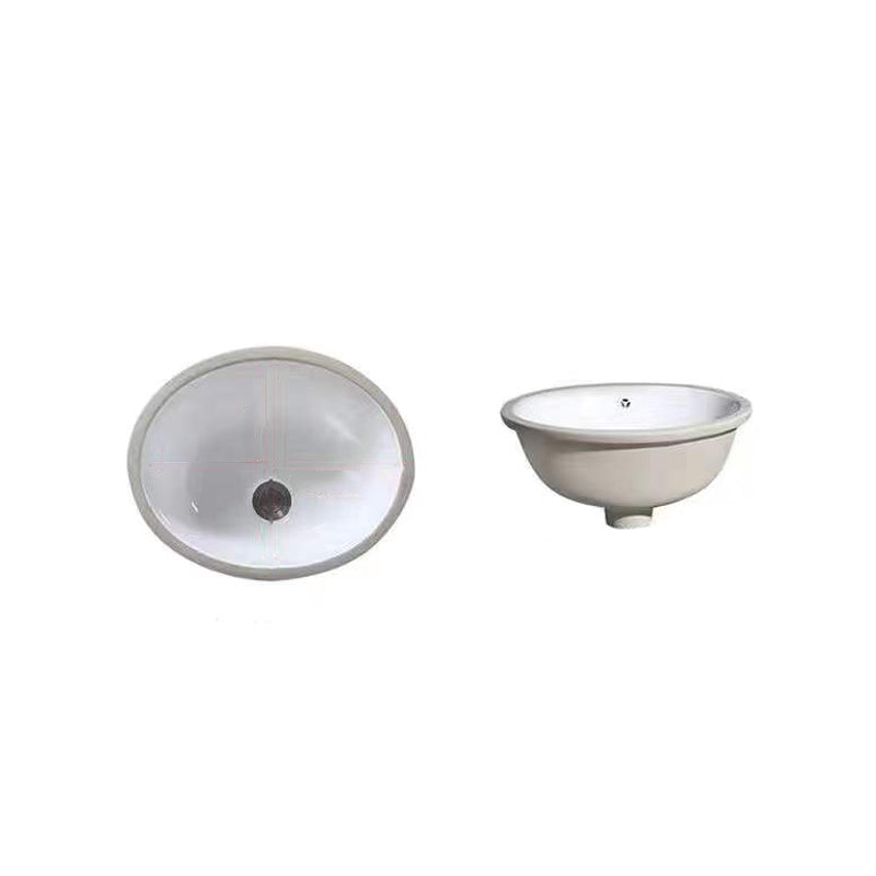 Modern Unterbauwaschbecken Oval Porzellan mit Pop-Up Abfluss