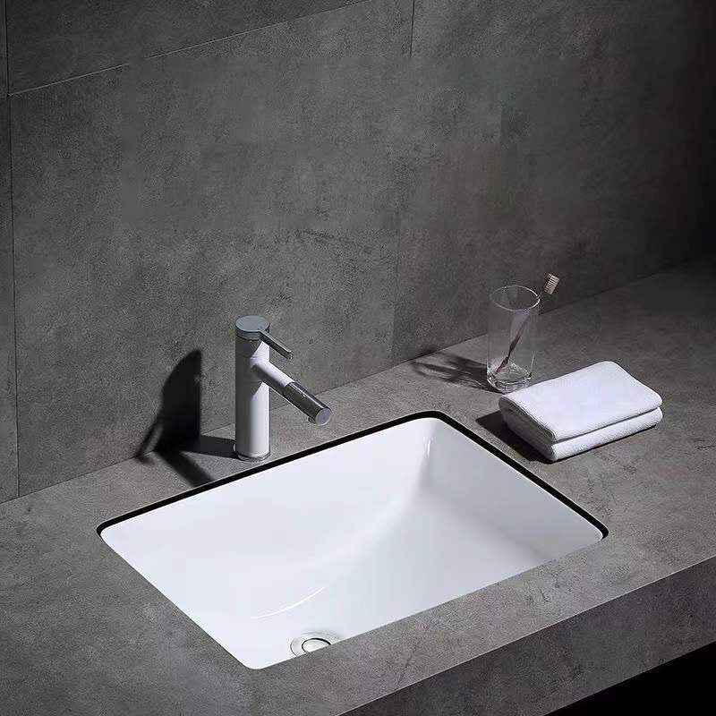 Modern Unterbauwaschbecken Oval Porzellan mit Pop-Up Abfluss
