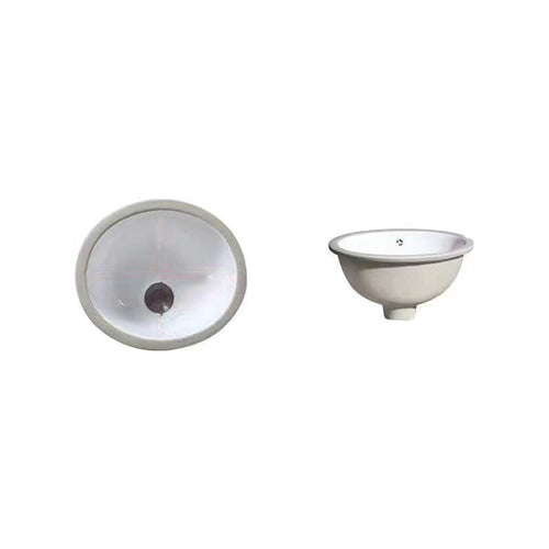 Modern Unterbauwaschbecken Oval Porzellan mit Pop-Up Abfluss