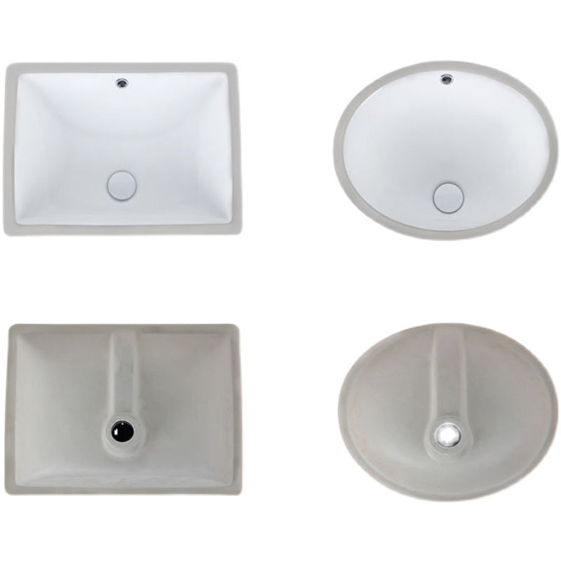 Modern Unterbauwaschbecken Oval Porzellan mit Pop-Up Abfluss