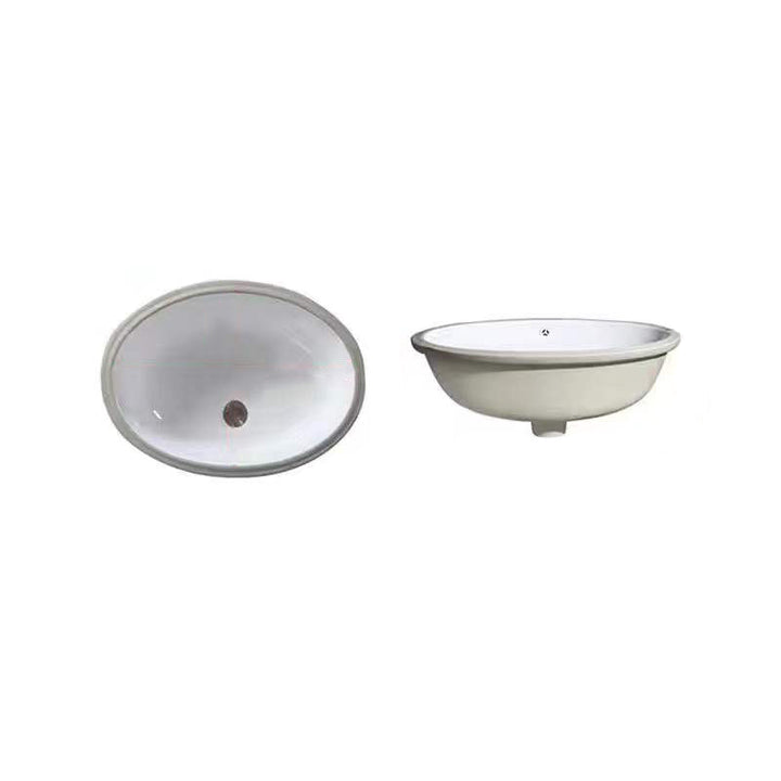 Modern Unterbauwaschbecken Oval Porzellan mit Pop-Up Abfluss