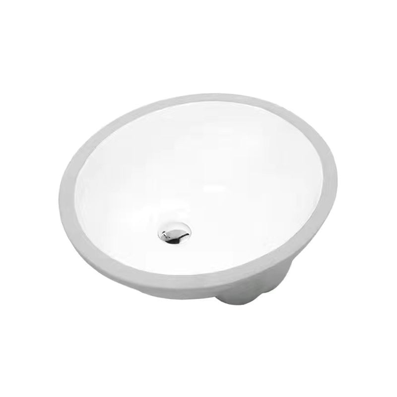 Modern Unterbauwaschbecken Oval Porzellan mit Pop-Up Abfluss