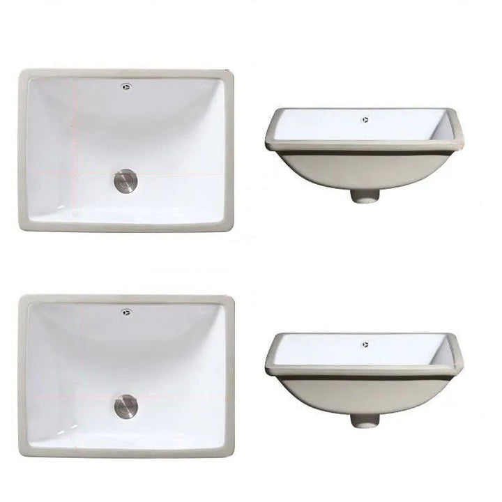 Modern Unterbauwaschbecken Oval Porzellan mit Pop-Up Abfluss