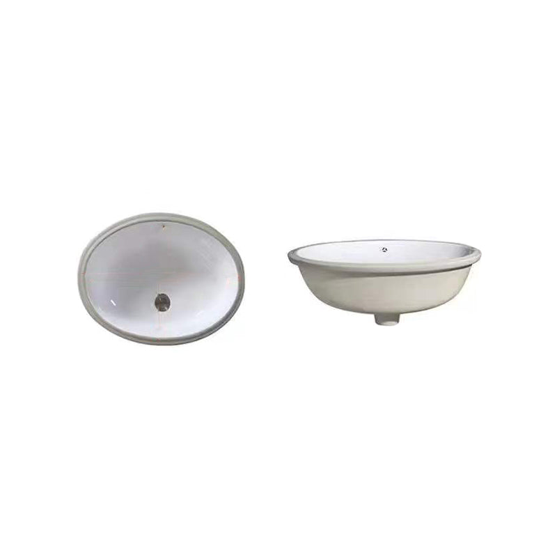 Modern Unterbauwaschbecken Oval Porzellan mit Pop-Up Abfluss