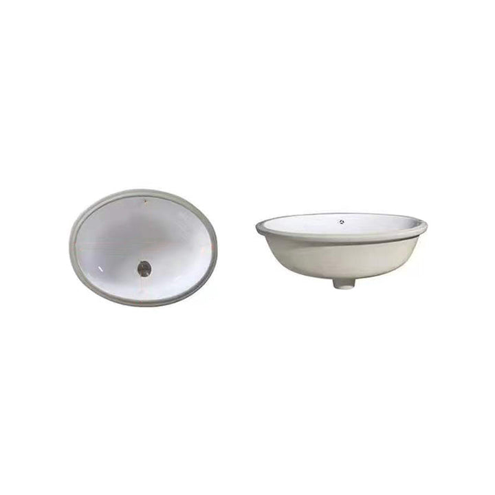 Modern Unterbauwaschbecken Oval Porzellan mit Pop-Up Abfluss